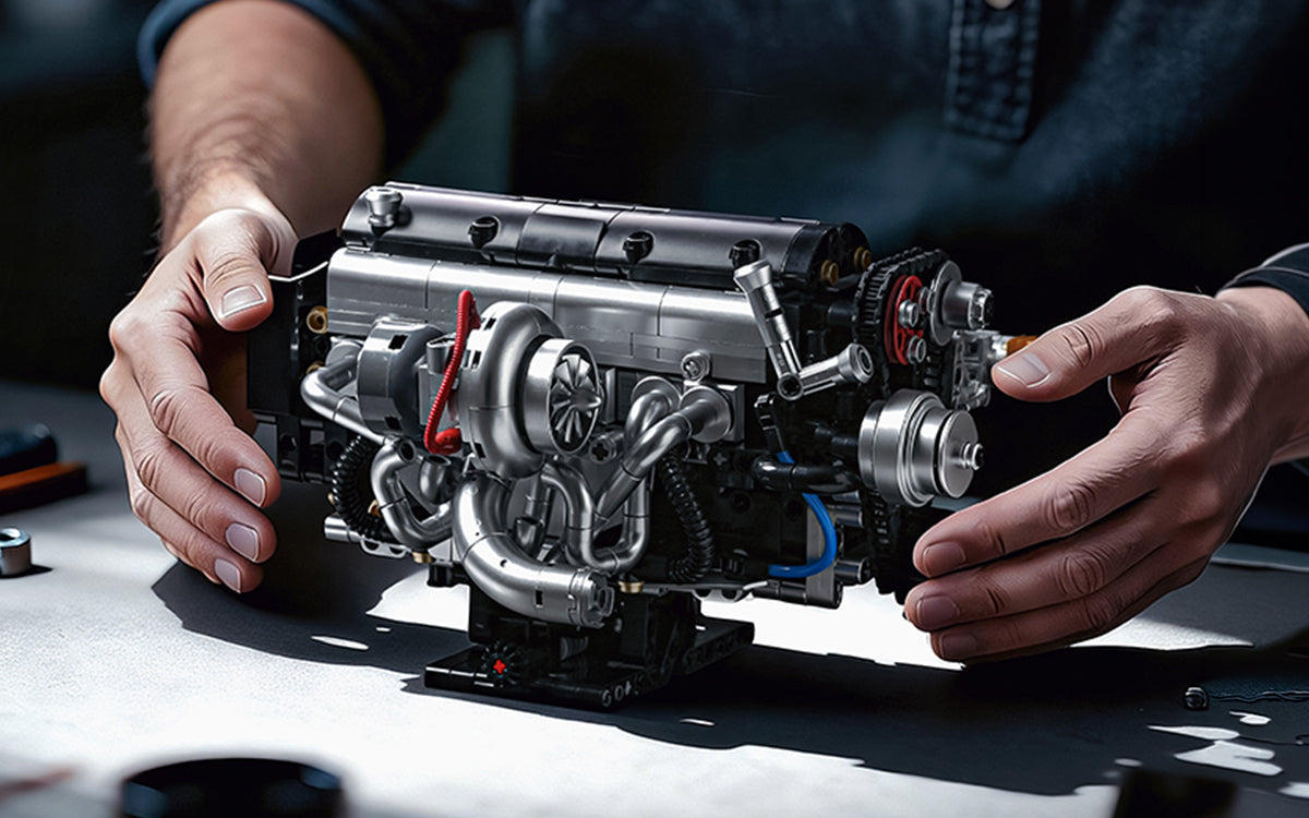 Turn the belt. Watch the inline-six respond.